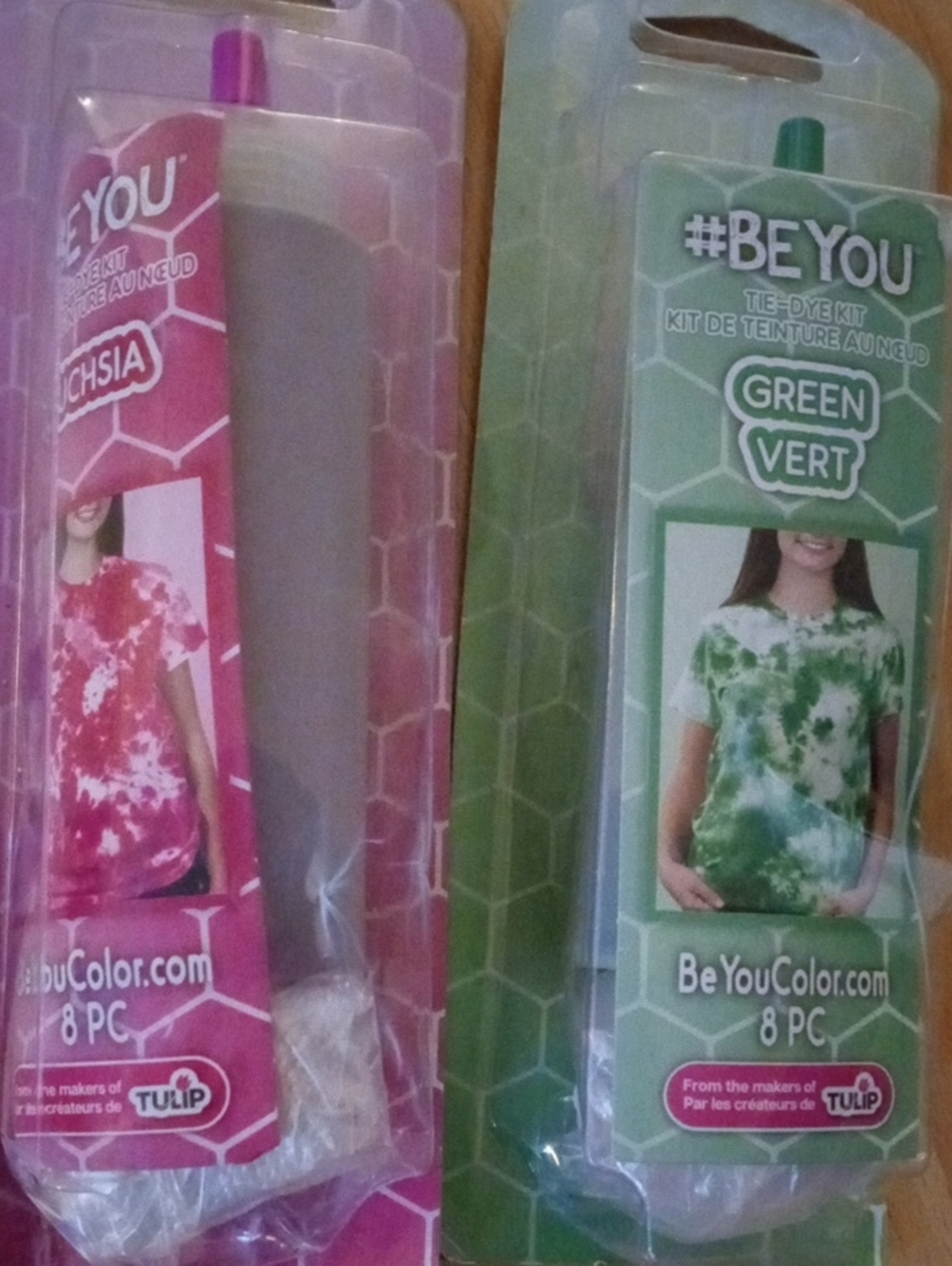 #BEYOU Kids' Tie-Dye Short Sleeve Tee Kit - Green & Fuchsia
